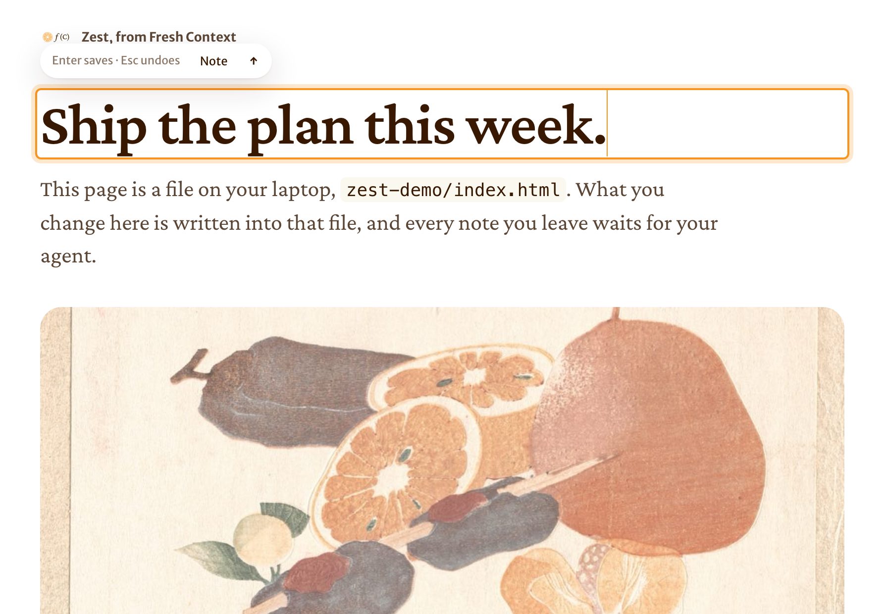 A headline being rewritten in place, with the edit toolbar above it.